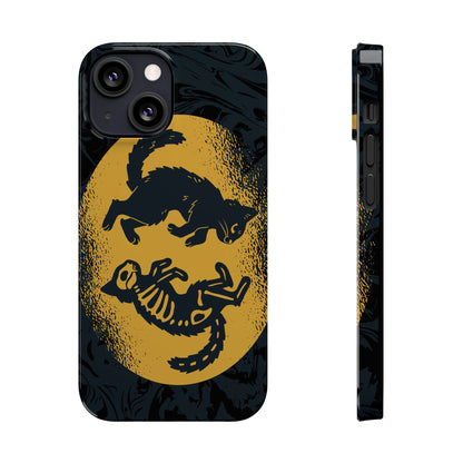 iPhone 16 case Halloween Edition Kitten: Duel between Life and Death in Two Phases Skull. Pro, max and mini