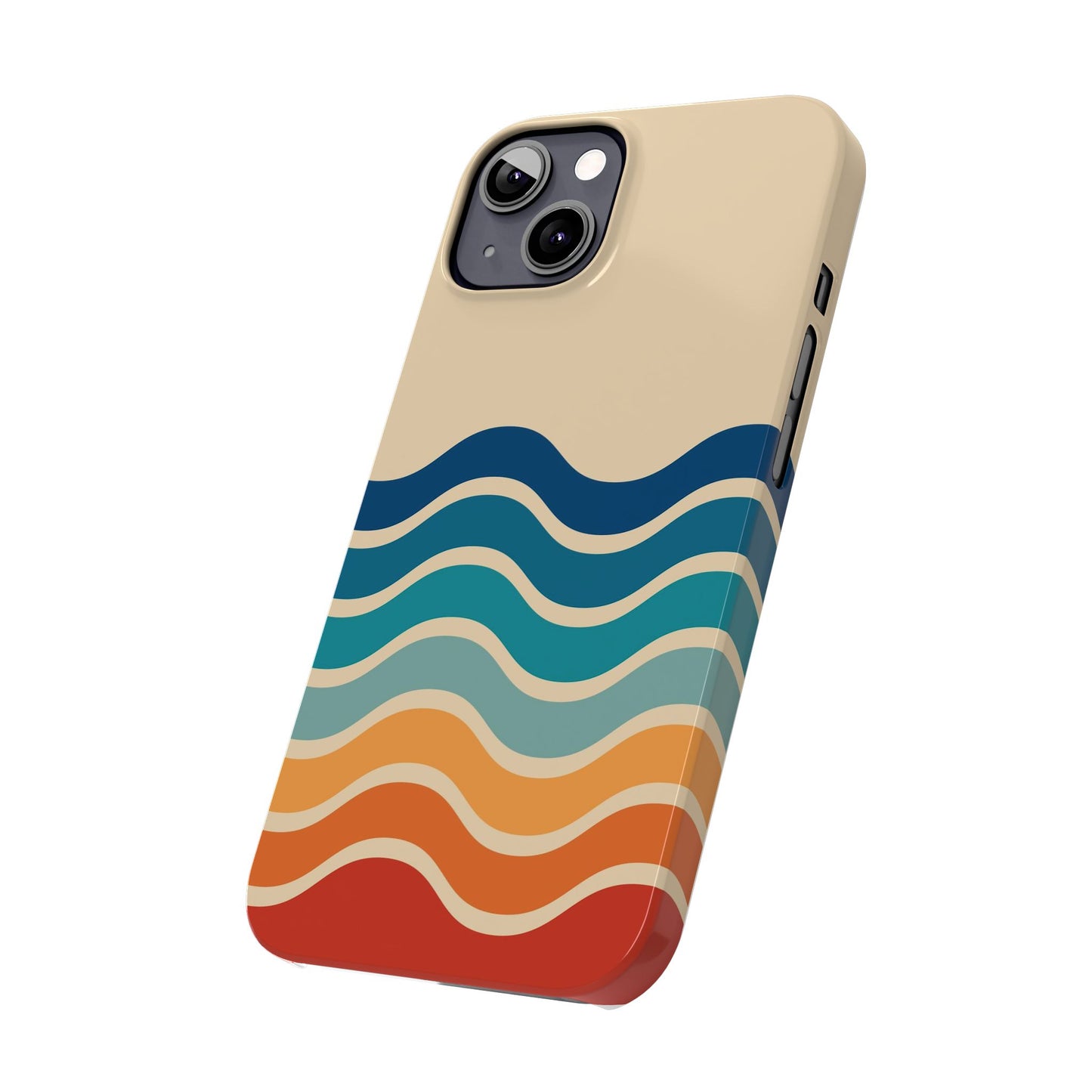 Retro Abstract Striped iPhone Case - Timeless Design for Summer - For iPhone 13, iPhone 14 and iPhone 15 Pro and Max.