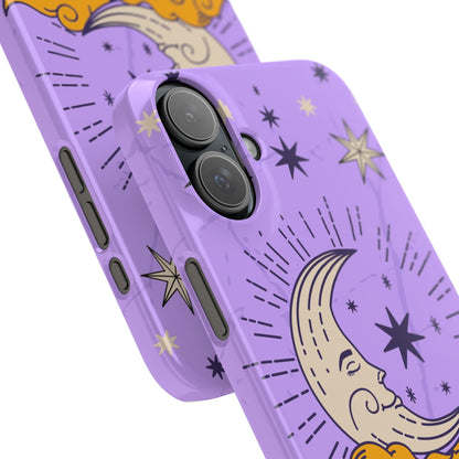 Purple Moon & Modern Witch iPhone 16, 15, 14, 13 Case - Celestial Design - Fits iPhone 15 Pro and Max - Ideal Gift for Modern Witches