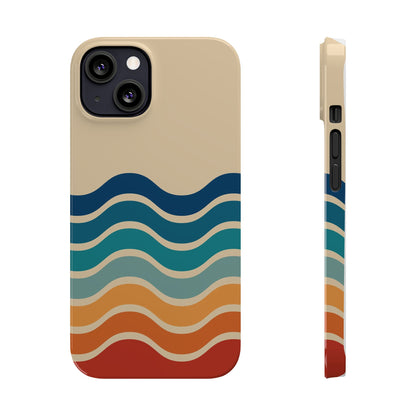 Retro Abstract Striped iPhone Case - Timeless Design for Summer - For iPhone 13, iPhone 14 and iPhone 15 Pro and Max.