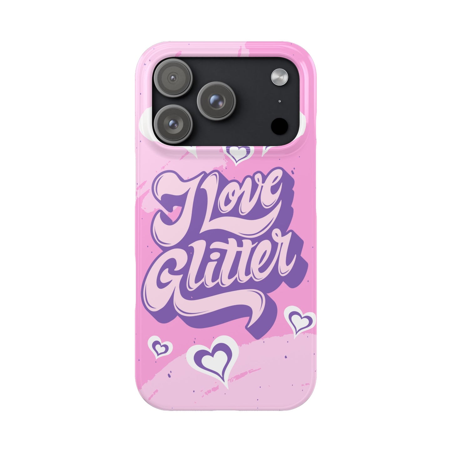 "i love glitter" Design and hearts