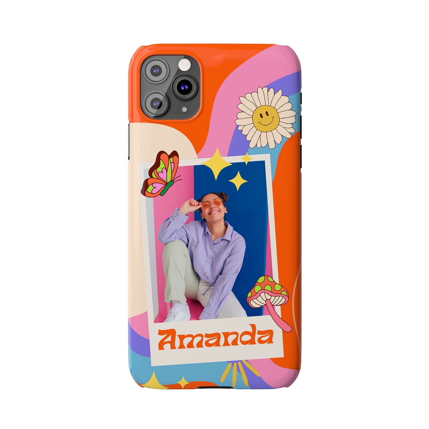 Custom photo and name Retro Groovy