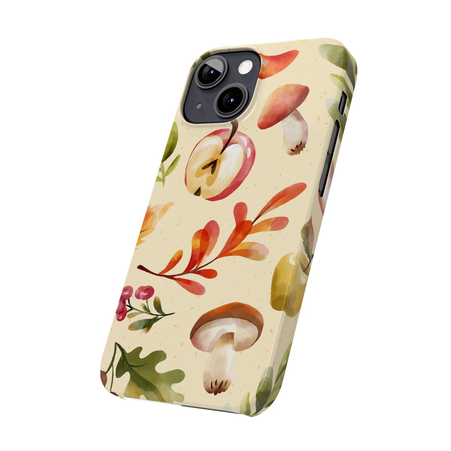 Beautiful iPhone case designs with autumn elements in watercolor style. These phone case designs are perfect for iPhone 16, 15, iPhone 14 and 13