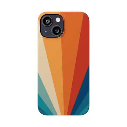 Retro iPhone case with abstract stripe flare - Timeless design for summer - For iPhone 13, iPhone 14 and iPhone 15 pro and max