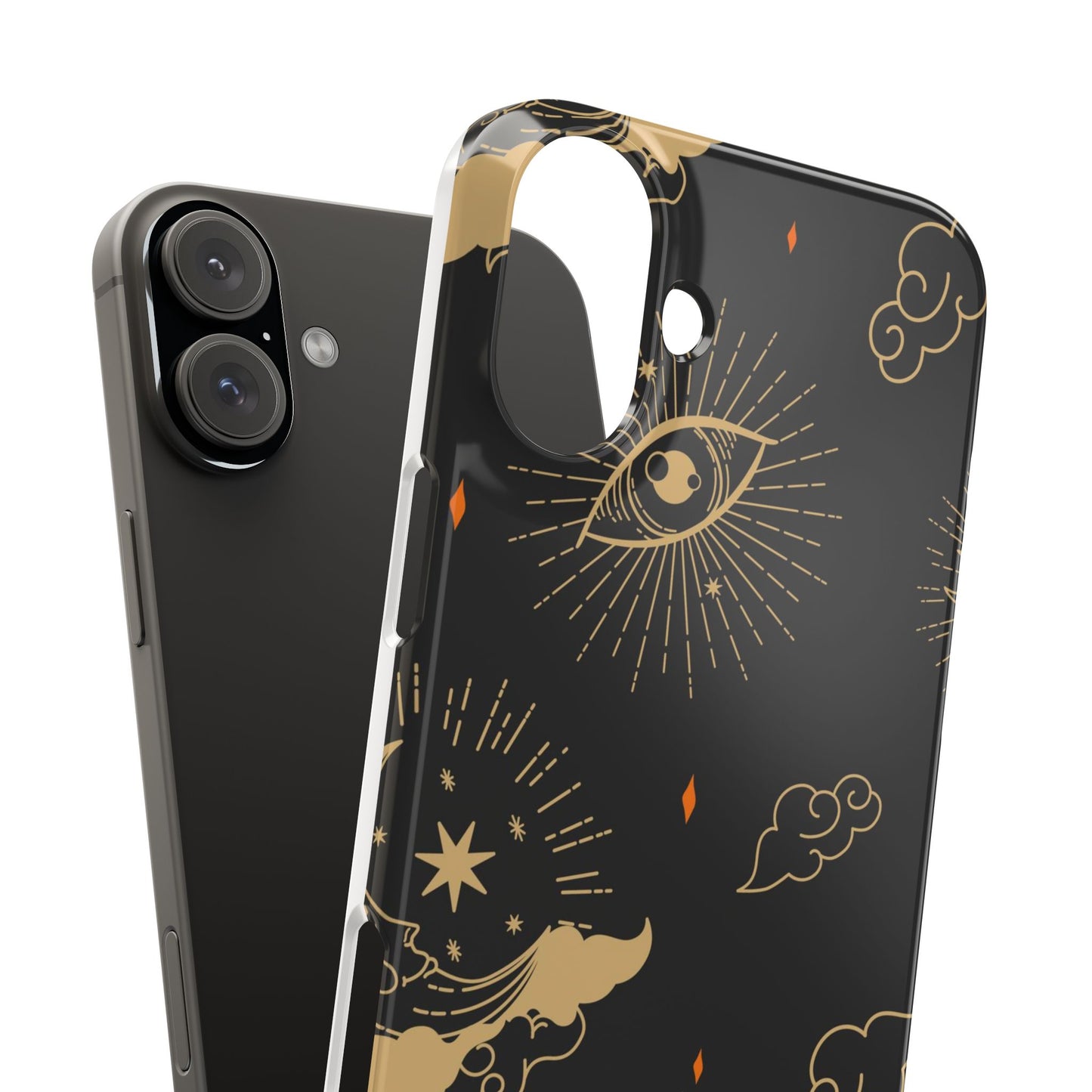 Black and Gold Mystical Astrology iPhone  16, 15, 14,  13 Case. Perfect Gift for Astrology Lovers. Celestial Symbolism - Fits iPhone 15 Pro & Max