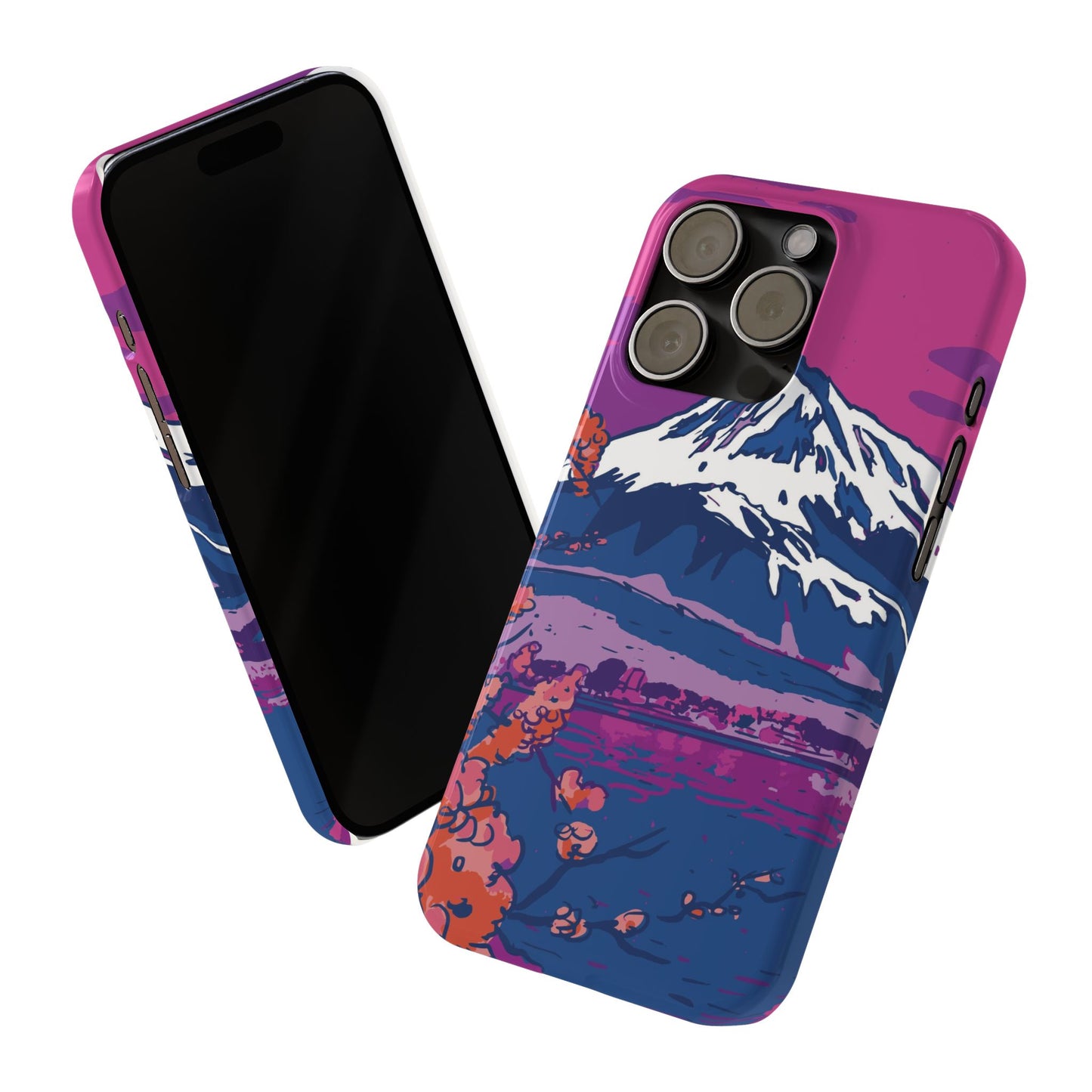 Vaporwave Japanese Landscape iPhone Case for iPhone 16, 15, 14, and 13