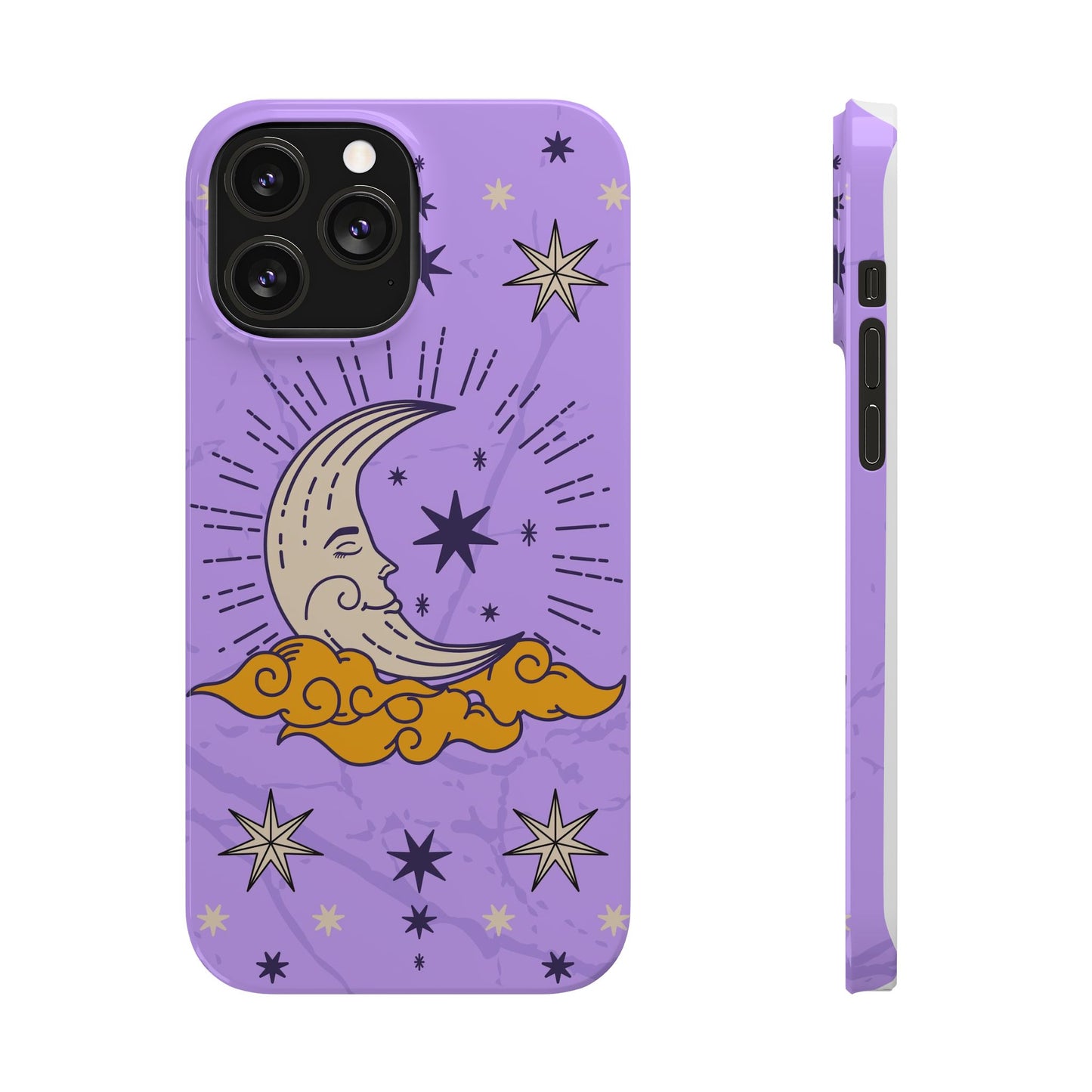 Purple Moon & Modern Witch iPhone 16, 15, 14, 13 Case - Celestial Design - Fits iPhone 15 Pro and Max - Ideal Gift for Modern Witches