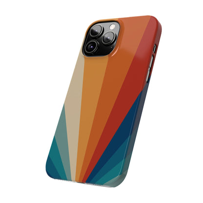 Retro iPhone case with abstract stripe flare - Timeless design for summer - For iPhone 13, iPhone 14 and iPhone 15 pro and max