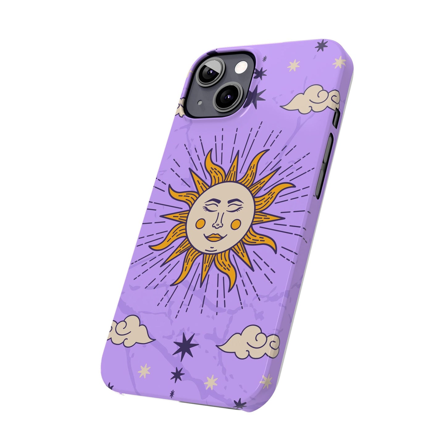 Purple Solar Eclipse Astrology iPhone 16, 15, 14, 13 Case - Celestial Design - Fits iPhone 15 Pro and Max- Ideal Gift for Astrology Enthusiasts