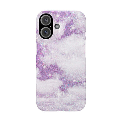 Purple Dreamy Clouds Phone Case - Mystical Glitter Protection for iPhone