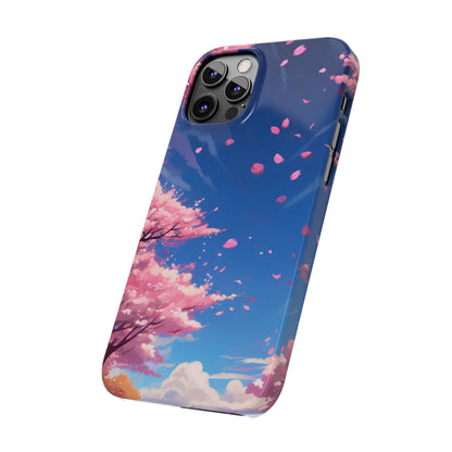 japanese sky landscape sakura flowers - anime style