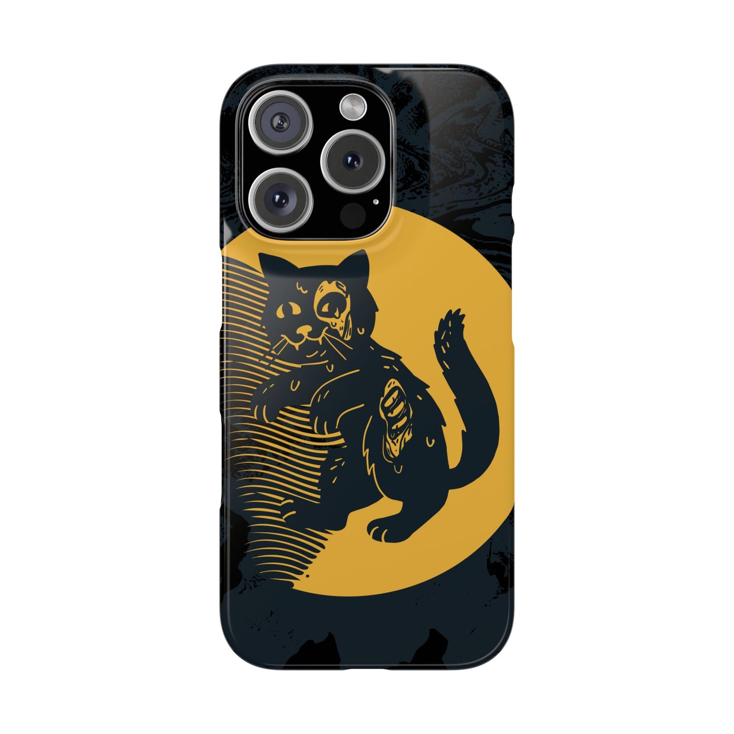 Case iPhone Halloween Edition: Kitten Possessed Zombie. Iphone 16, 15 case, iphone 14 case, iphone 13 case. Pro, max and mini