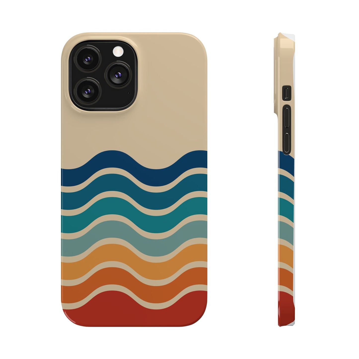 Retro Abstract Striped iPhone Case - Timeless Design for Summer - For iPhone 13, iPhone 14 and iPhone 15 Pro and Max.