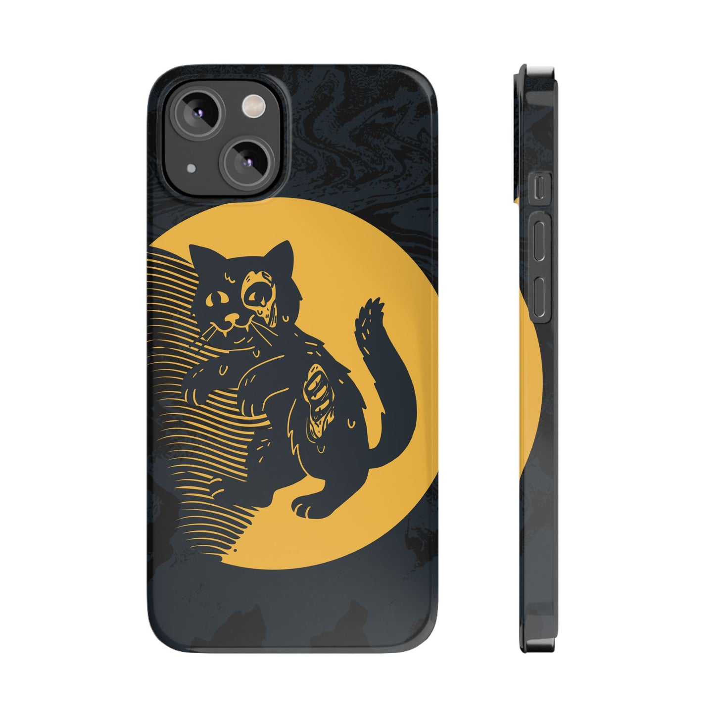 Case iPhone Halloween Edition: Kitten Possessed Zombie. Iphone 16, 15 case, iphone 14 case, iphone 13 case. Pro, max and mini