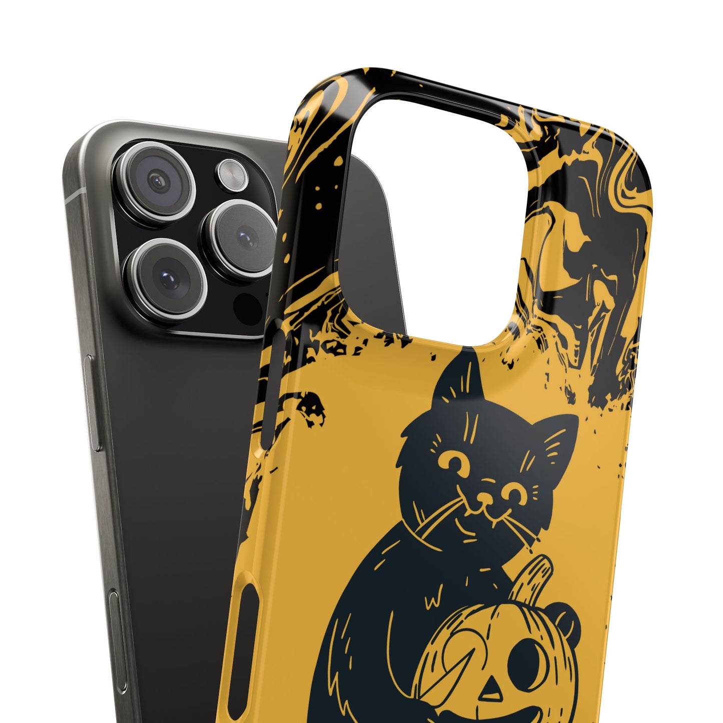 iPhone Case Halloween Edition: Kitty Carving Pumpkin. Iphone 16, 15 case, iphone 14 case, iphone 13 case. Pro, max and mini