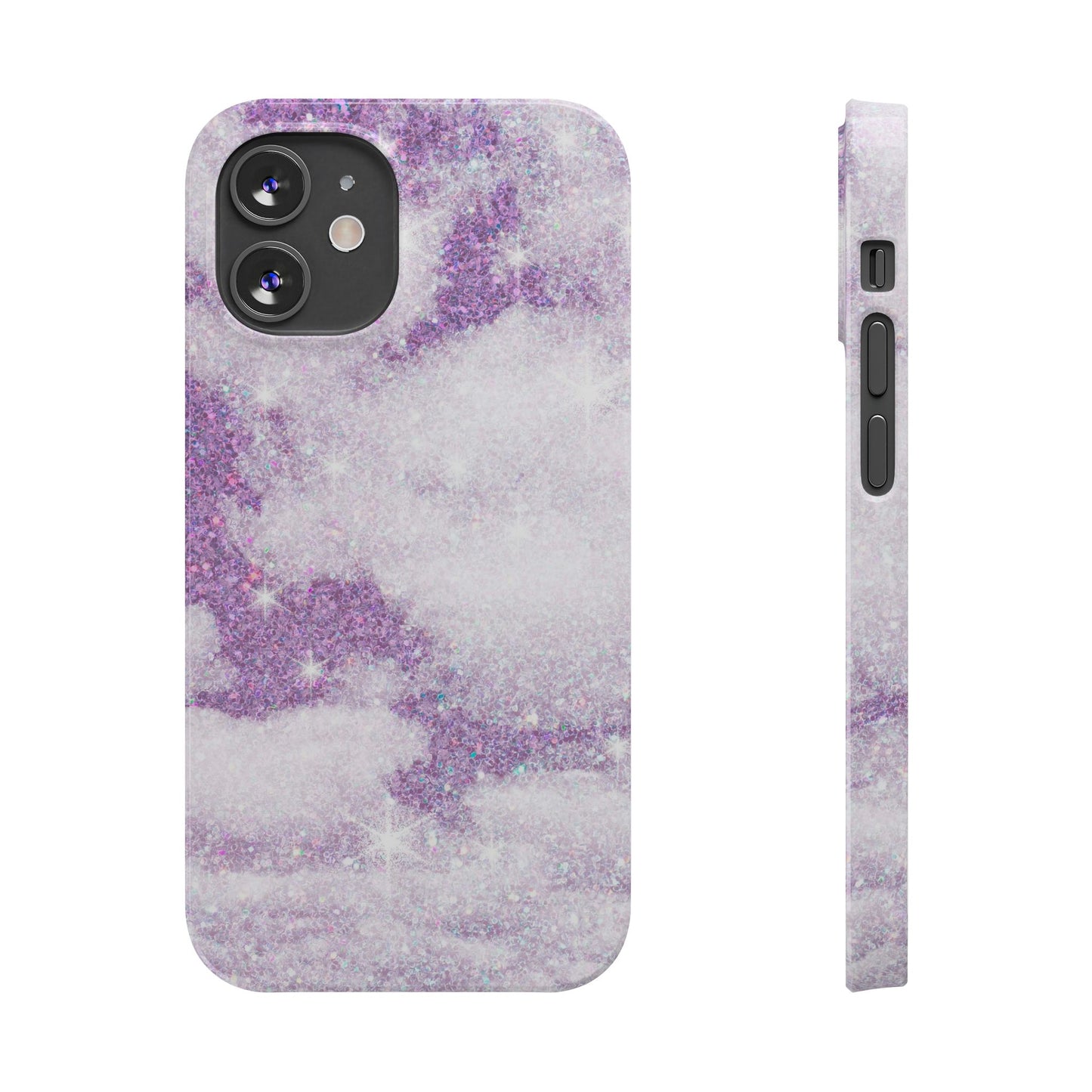 Purple Dreamy Clouds Phone Case - Mystical Glitter Protection for iPhone