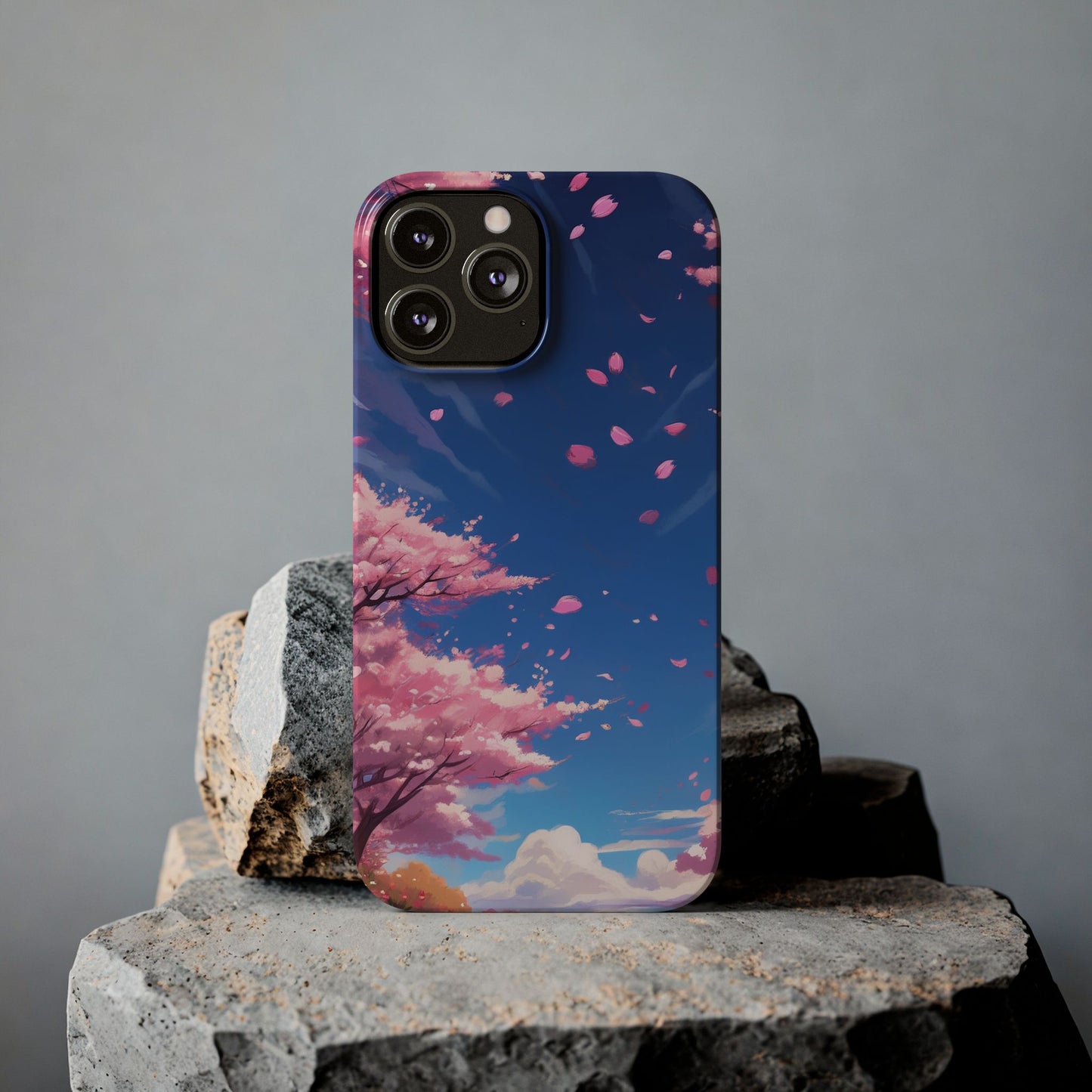 japanese sky landscape sakura flowers - anime style