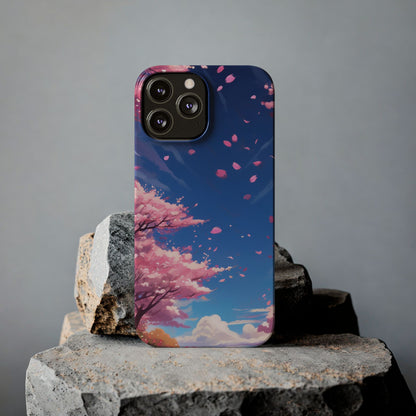 japanese sky landscape sakura flowers - anime style