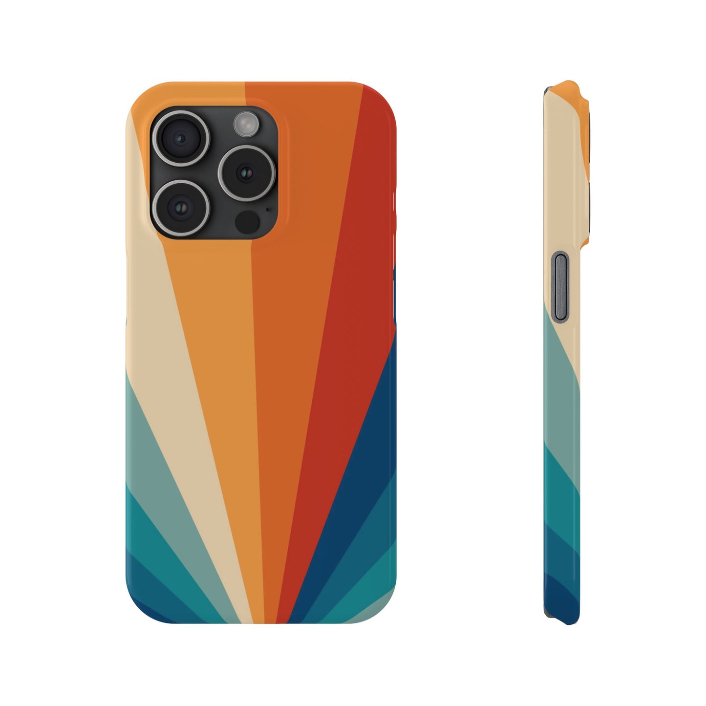 Retro iPhone case with abstract stripe flare - Timeless design for summer - For iPhone 13, iPhone 14 and iPhone 15 pro and max