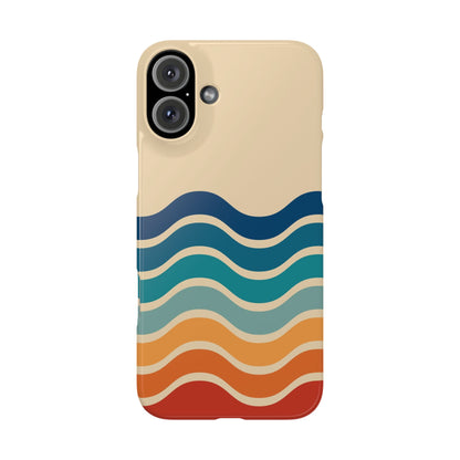 Retro Abstract Striped iPhone Case - Timeless Design for Summer - For iPhone 13, iPhone 14 and iPhone 15 Pro and Max.