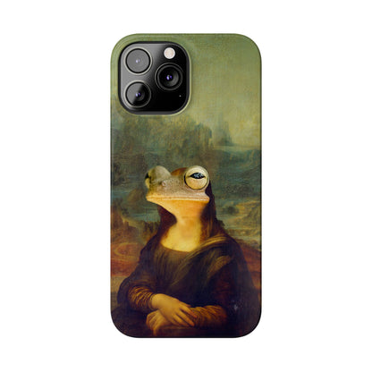 Froggy iPhone Case, Mona Lisa Parody, Wireless Charging - iPhone 16, 15, 14, 13 Pro/Max