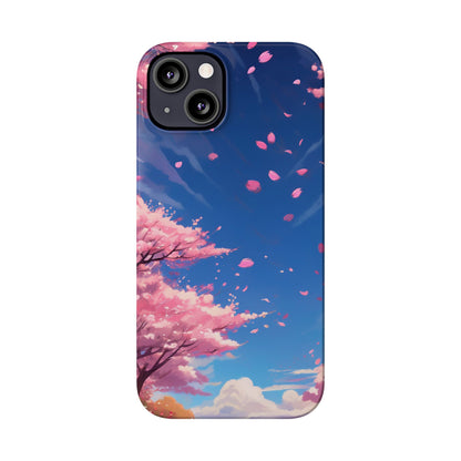 japanese sky landscape sakura flowers - anime style