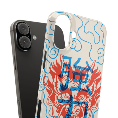 Geek iphone case with asian art duotone style. Case for iphone 15, iphone 14 and iphone 13 pro and max.