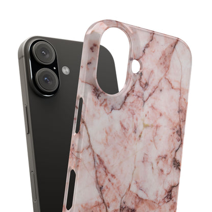 Case iPhone Natural pink stone marble design. For iphone 15, iphone 14 and iphone 13. Pro and max. Supports wireless charging. Premium