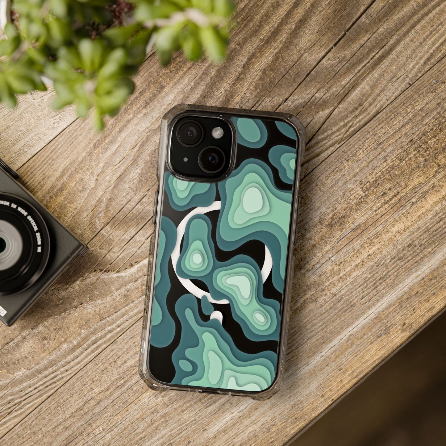 Abstract Wave Topographic Map Design - Magnetic iPhone Case
