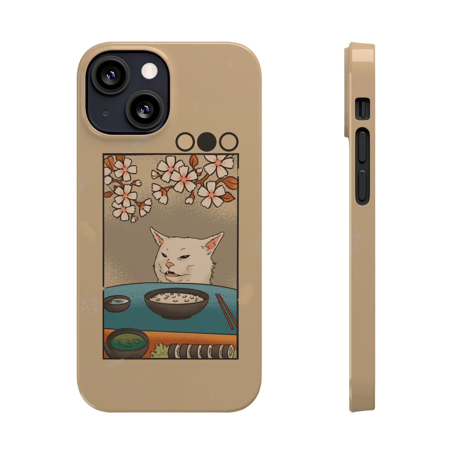 Whimsical Cat and Sushi iPhone Case