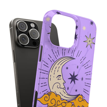 Purple Moon & Modern Witch iPhone 16, 15, 14, 13 Case - Celestial Design - Fits iPhone 15 Pro and Max - Ideal Gift for Modern Witches