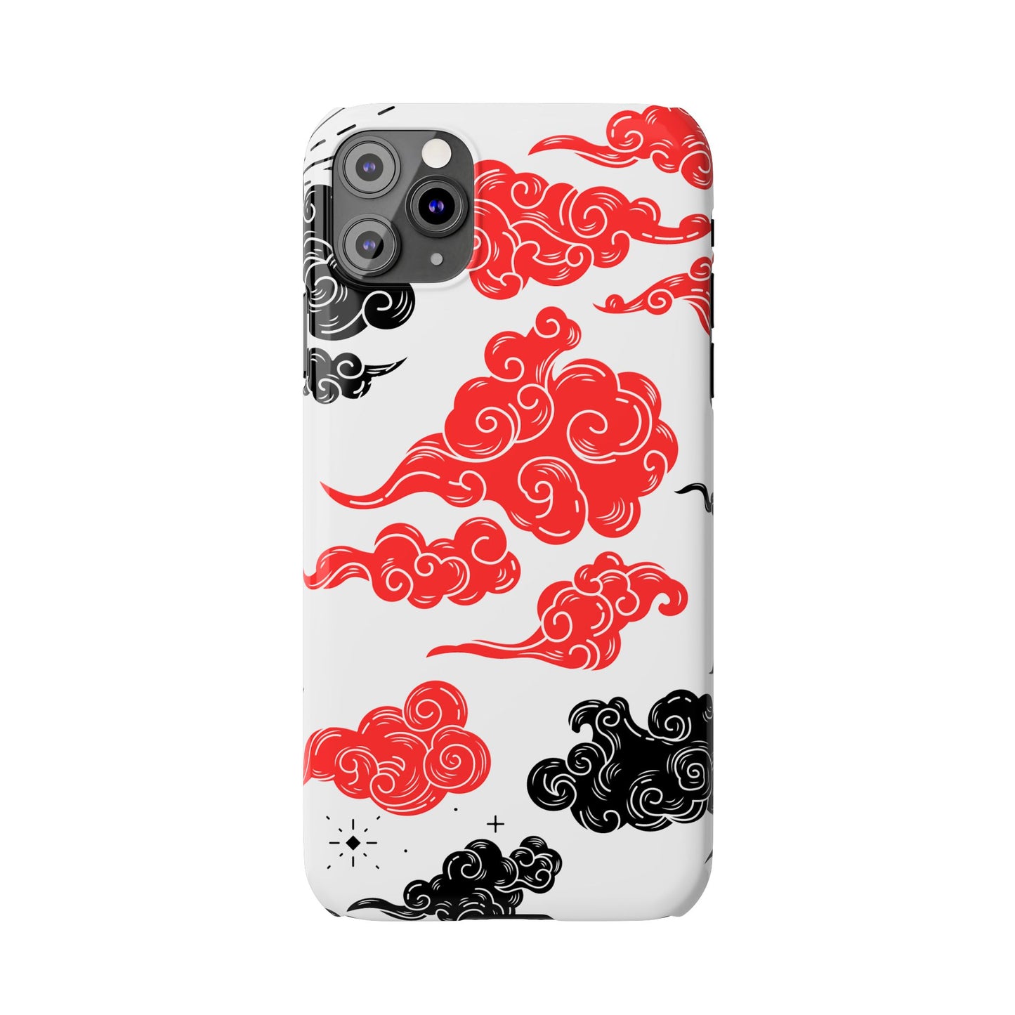 Red & Black Japanese Otaku Cloud iPhone Case - Stylish & Protective Cover