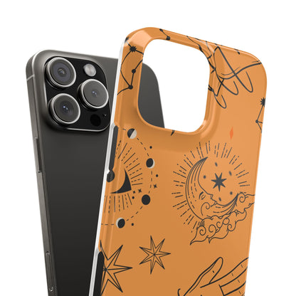 Orange Mystical Astrology iPhone 16, 15, 14, 13 Case - Ideal Gift for Astrology Enthusiasts - Celestial Artistry - Fits iPhone 15 Pro and Max