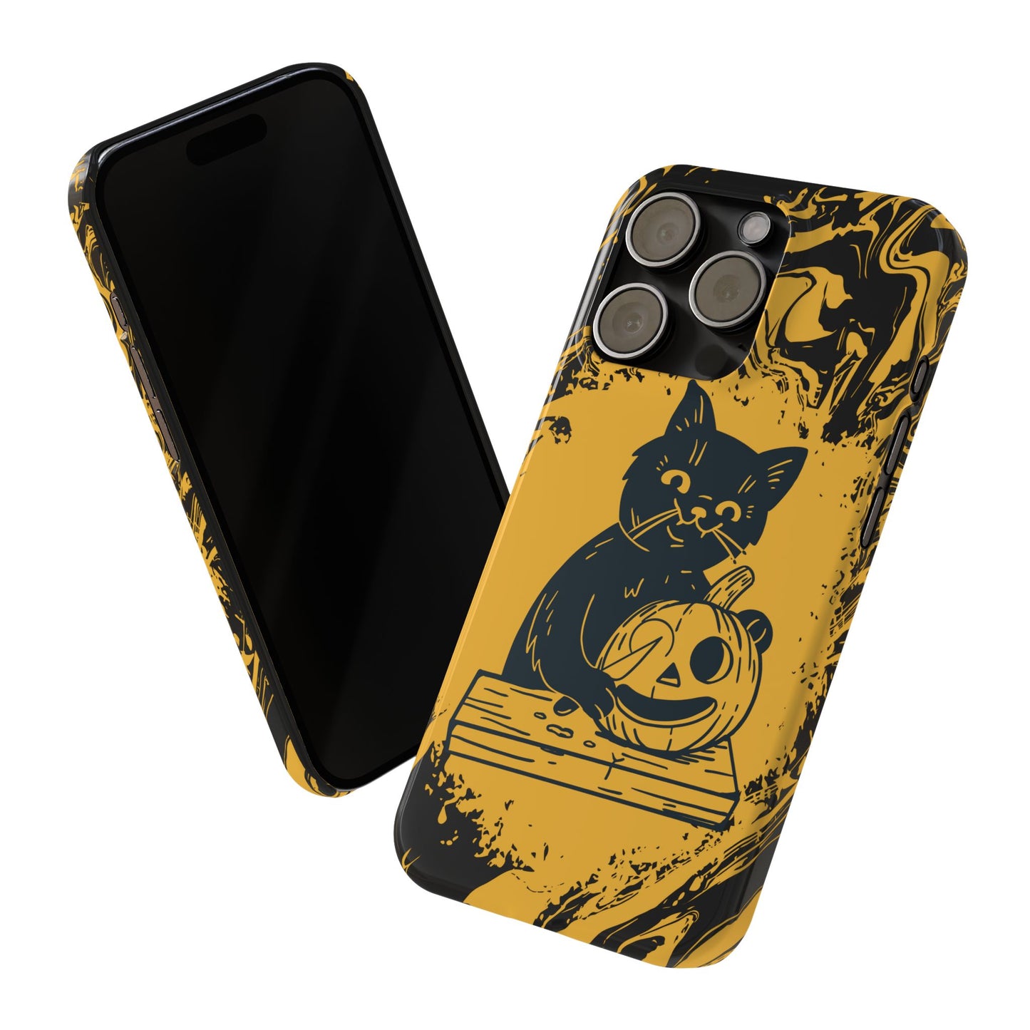 iPhone Case Halloween Edition: Kitty Carving Pumpkin. Iphone 16, 15 case, iphone 14 case, iphone 13 case. Pro, max and mini