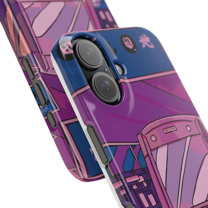 iPhone case with Japanese Vaporwave cityscape for iPhone 16, 15, 14 and 13. Neon Asian style