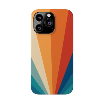 Retro iPhone case with abstract stripe flare - Timeless design for summer - For iPhone 13, iPhone 14 and iPhone 15 pro and max