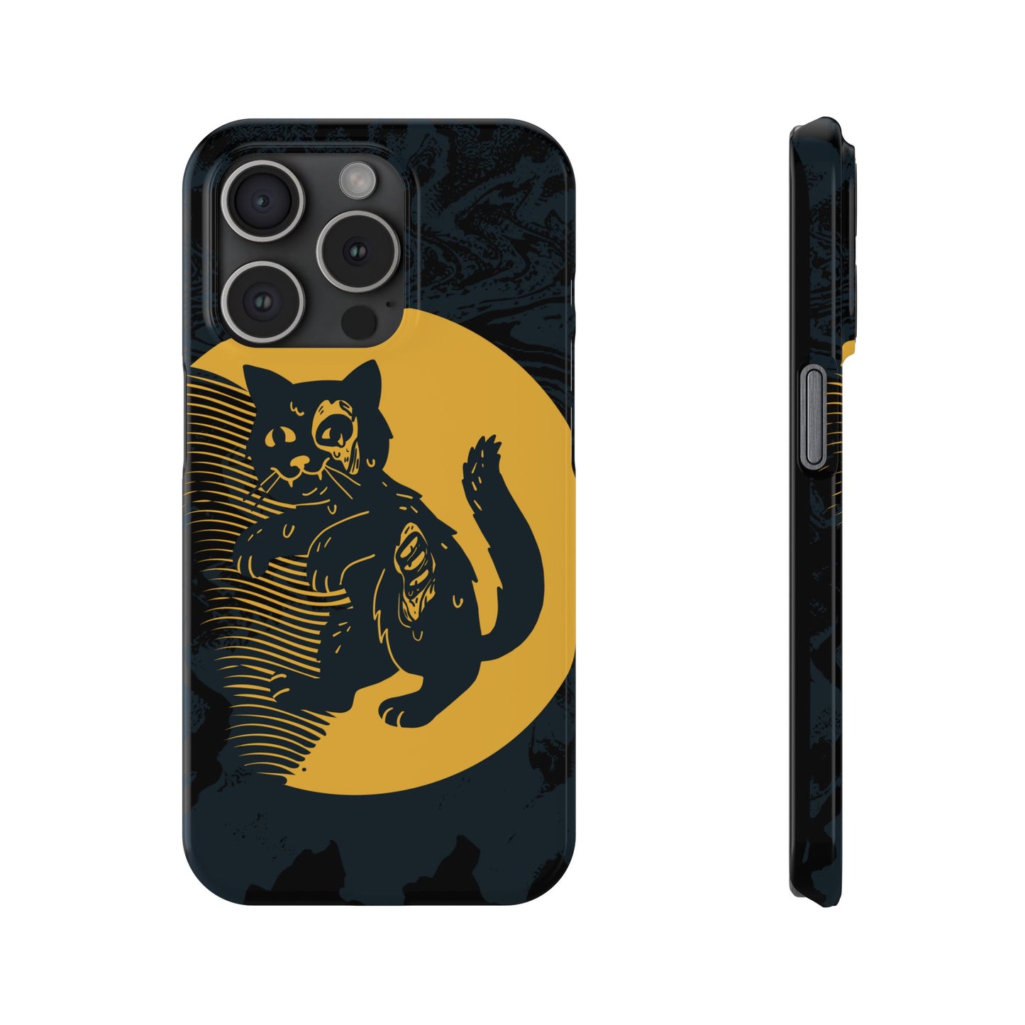 Case iPhone Halloween Edition: Kitten Possessed Zombie. Iphone 16, 15 case, iphone 14 case, iphone 13 case. Pro, max and mini