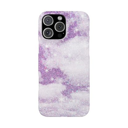 Purple Dreamy Clouds Phone Case - Mystical Glitter Protection for iPhone