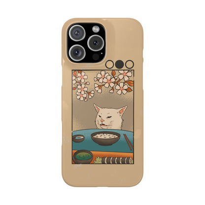 Whimsical Cat and Sushi iPhone Case – Meme-Inspired