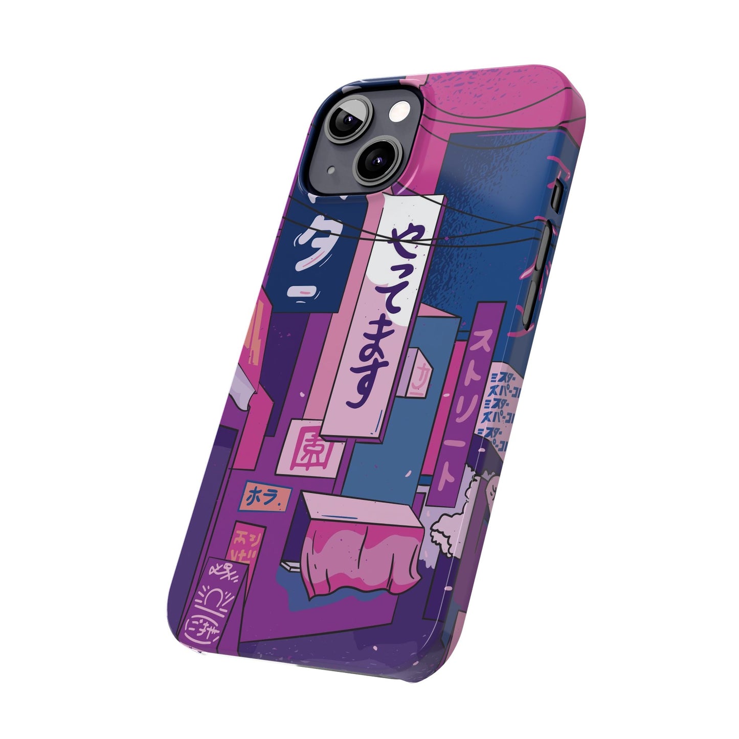 Vaporwave Japanese city Landscape iPhone Case for iPhone 16,  15, 14, and 13