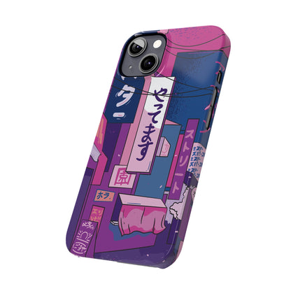 Vaporwave Japanese city Landscape iPhone Case for iPhone 16,  15, 14, and 13