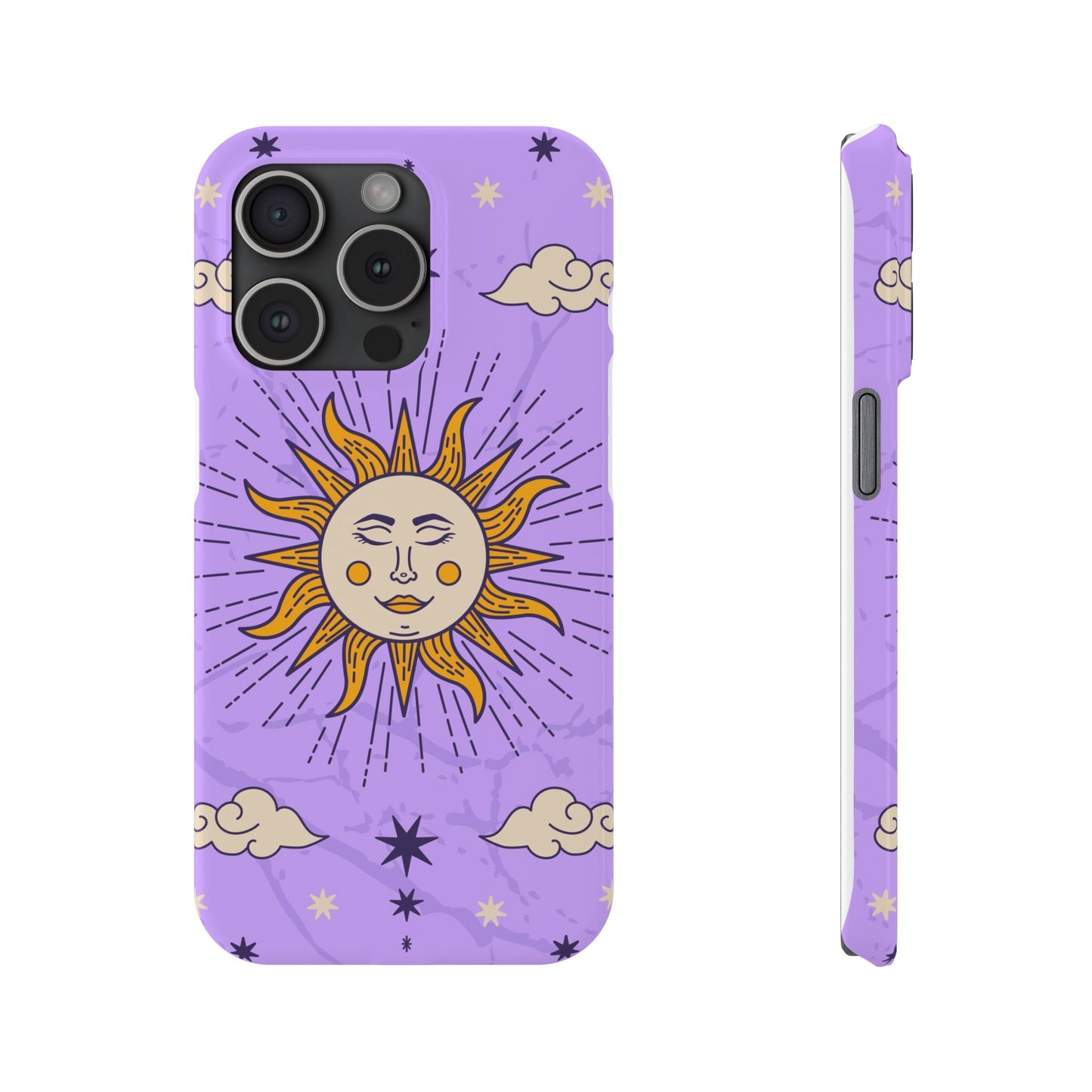 Purple Solar Eclipse Astrology iPhone 16, 15, 14, 13 Case - Celestial Design - Fits iPhone 15 Pro and Max- Ideal Gift for Astrology Enthusiasts