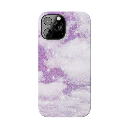 Purple Dreamy Clouds Phone Case - Mystical Glitter Protection for iPhone