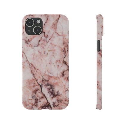 Case iPhone Natural pink stone marble design. For iphone 15, iphone 14 and iphone 13. Pro and max. Supports wireless charging. Premium