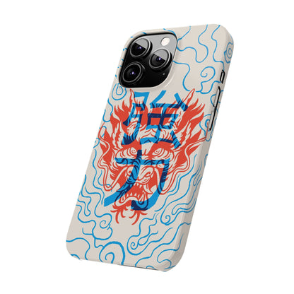 Geek iphone case with asian art duotone style. Case for iphone 15, iphone 14 and iphone 13 pro and max.