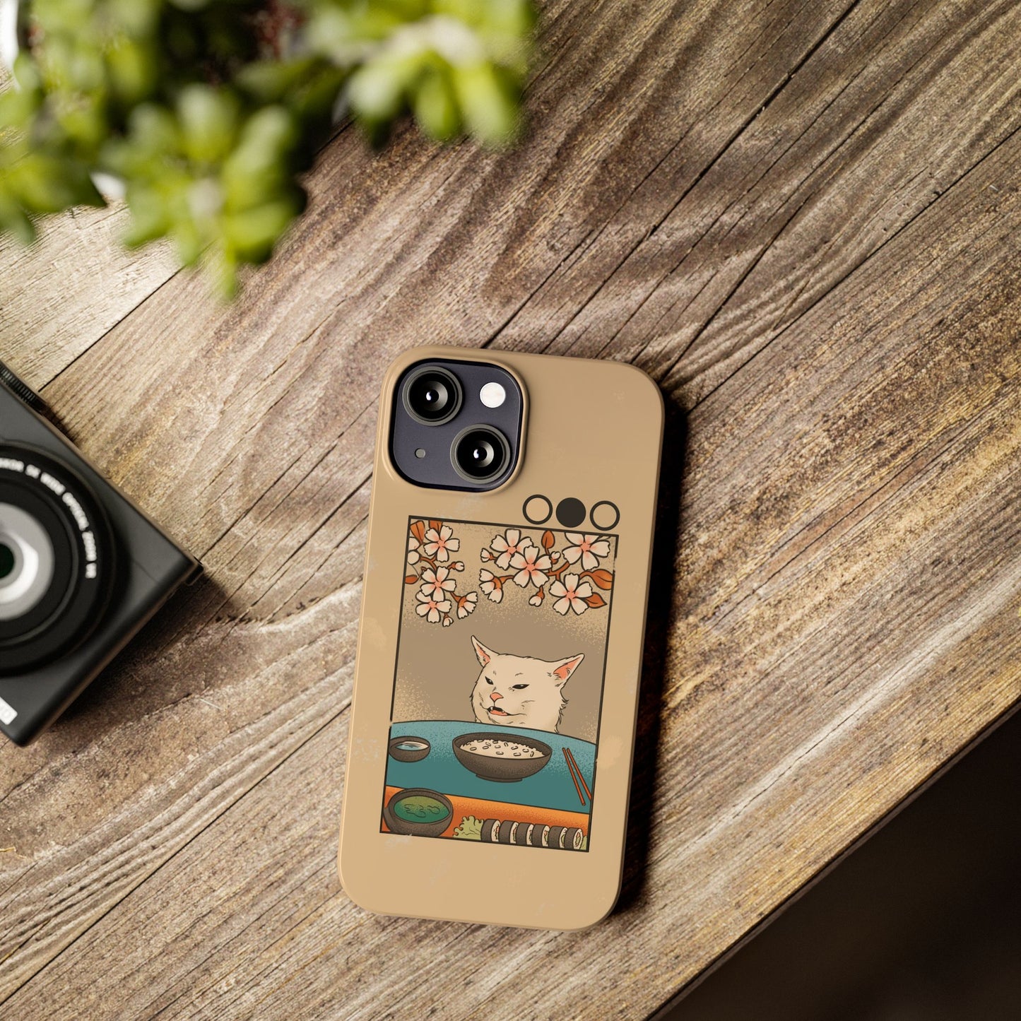 Whimsical Cat and Sushi iPhone Case