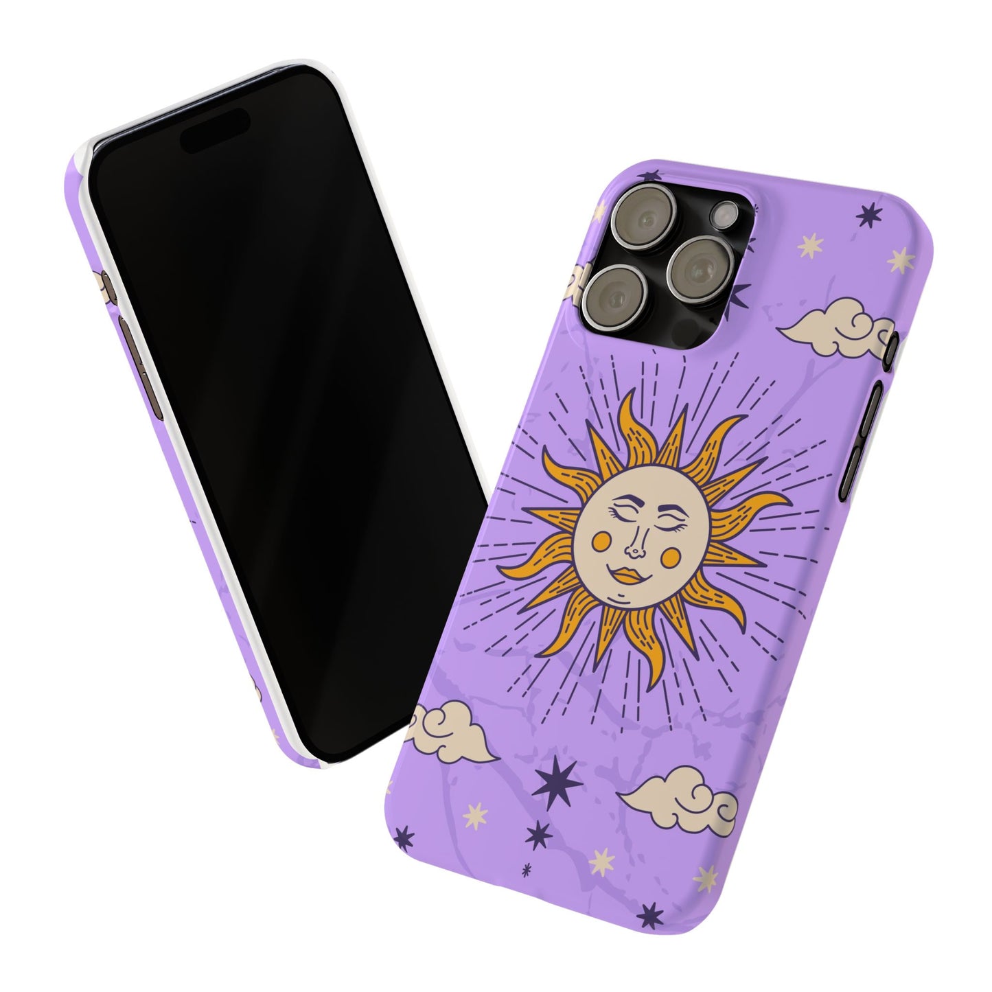 Purple Solar Eclipse Astrology iPhone 16, 15, 14, 13 Case - Celestial Design - Fits iPhone 15 Pro and Max- Ideal Gift for Astrology Enthusiasts