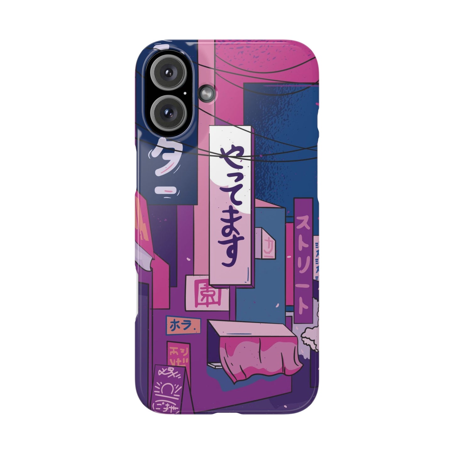 Vaporwave Japanese city Landscape iPhone Case for iPhone 16,  15, 14, and 13