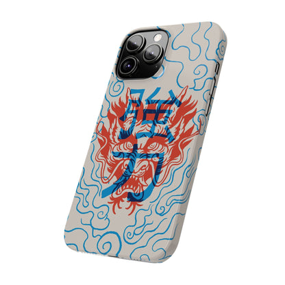 Geek iphone case with asian art duotone style. Case for iphone 15, iphone 14 and iphone 13 pro and max.