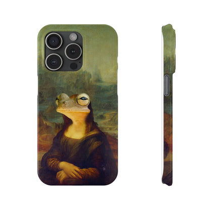 Froggy iPhone Case, Mona Lisa Parody, Wireless Charging - iPhone 16, 15, 14, 13 Pro/Max